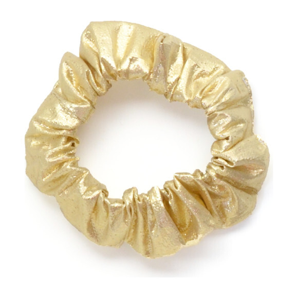 Metallic Scrunchie, Gold - Hair Accessories - 1