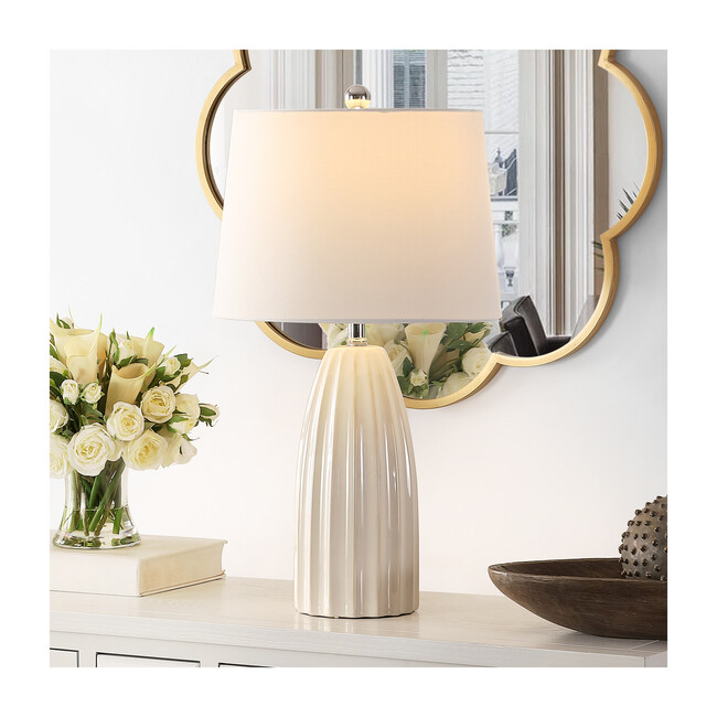 Kayden Ceramic Table Lamp, Cream