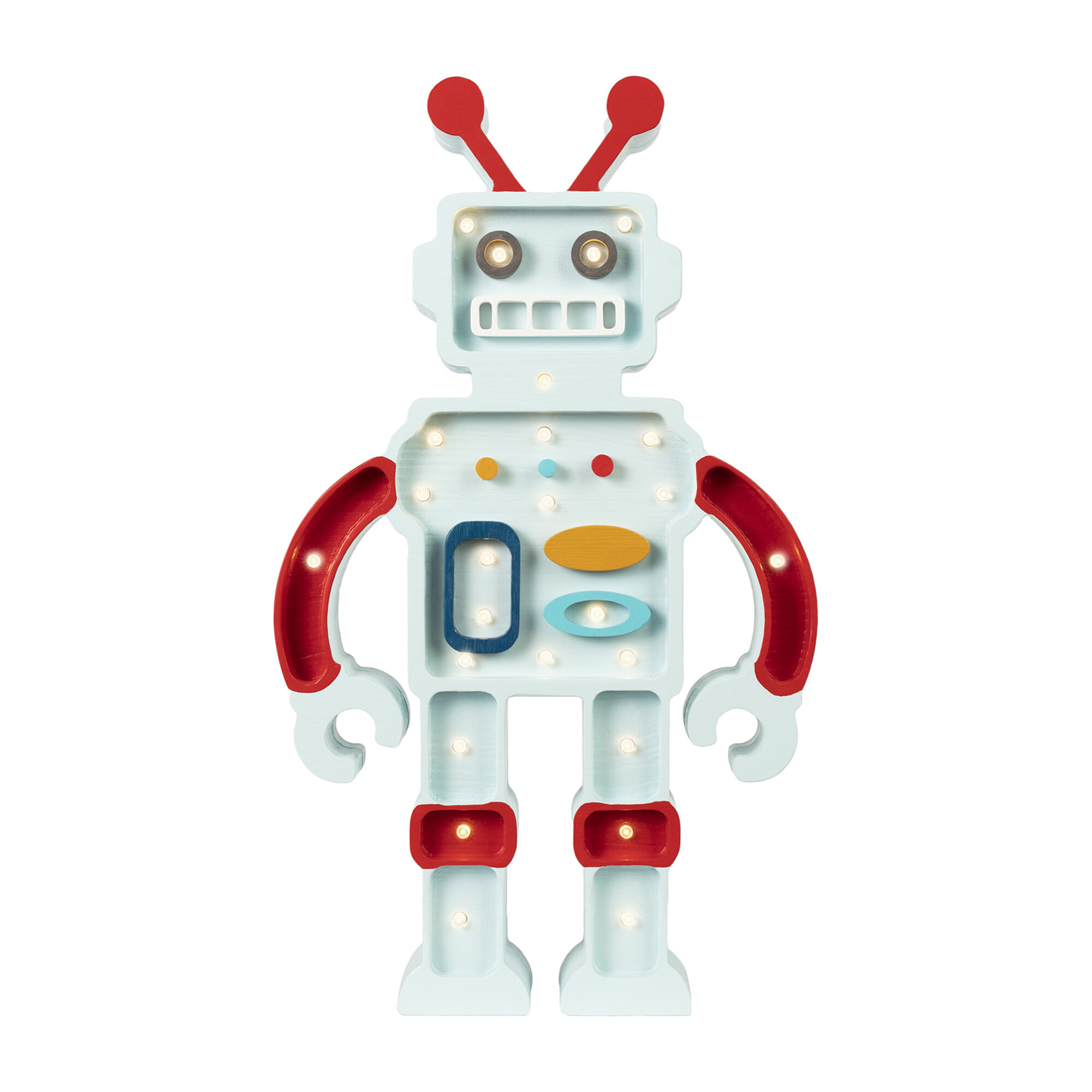 Robot Lamp, Red & Blue
