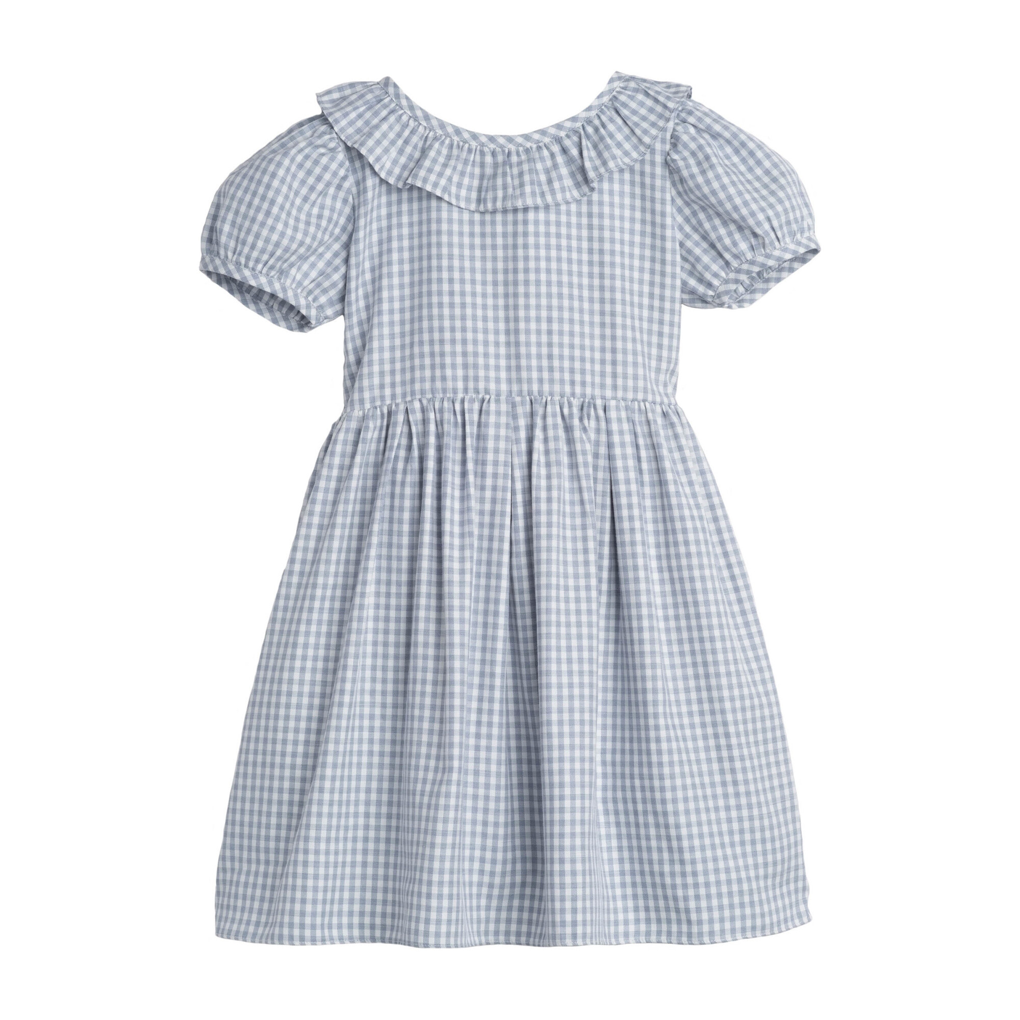 Blake Dress, Slate Blue Gingham - Kids Girl Clothing Dresses - Maisonette