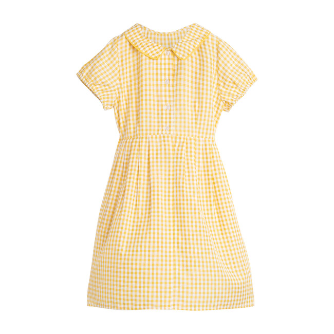 Emmalyn Short Sleeve Collared Dress, Marigold Check - Dresses - 1