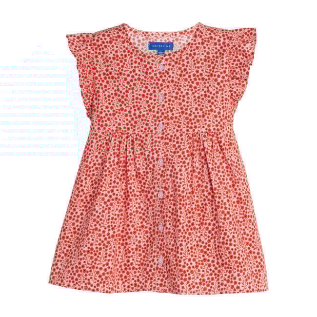 Lucy Ruffle Top, Pink Ditsy Floral