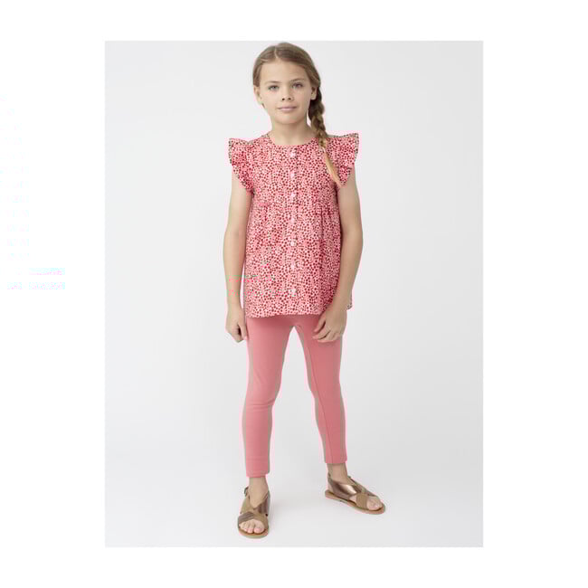 Lucy Ruffle Top, Pink Ditsy Floral