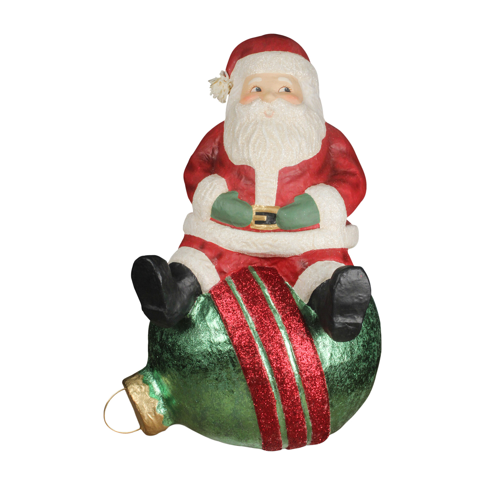 Jolly Santa on Bauble Paper Mache