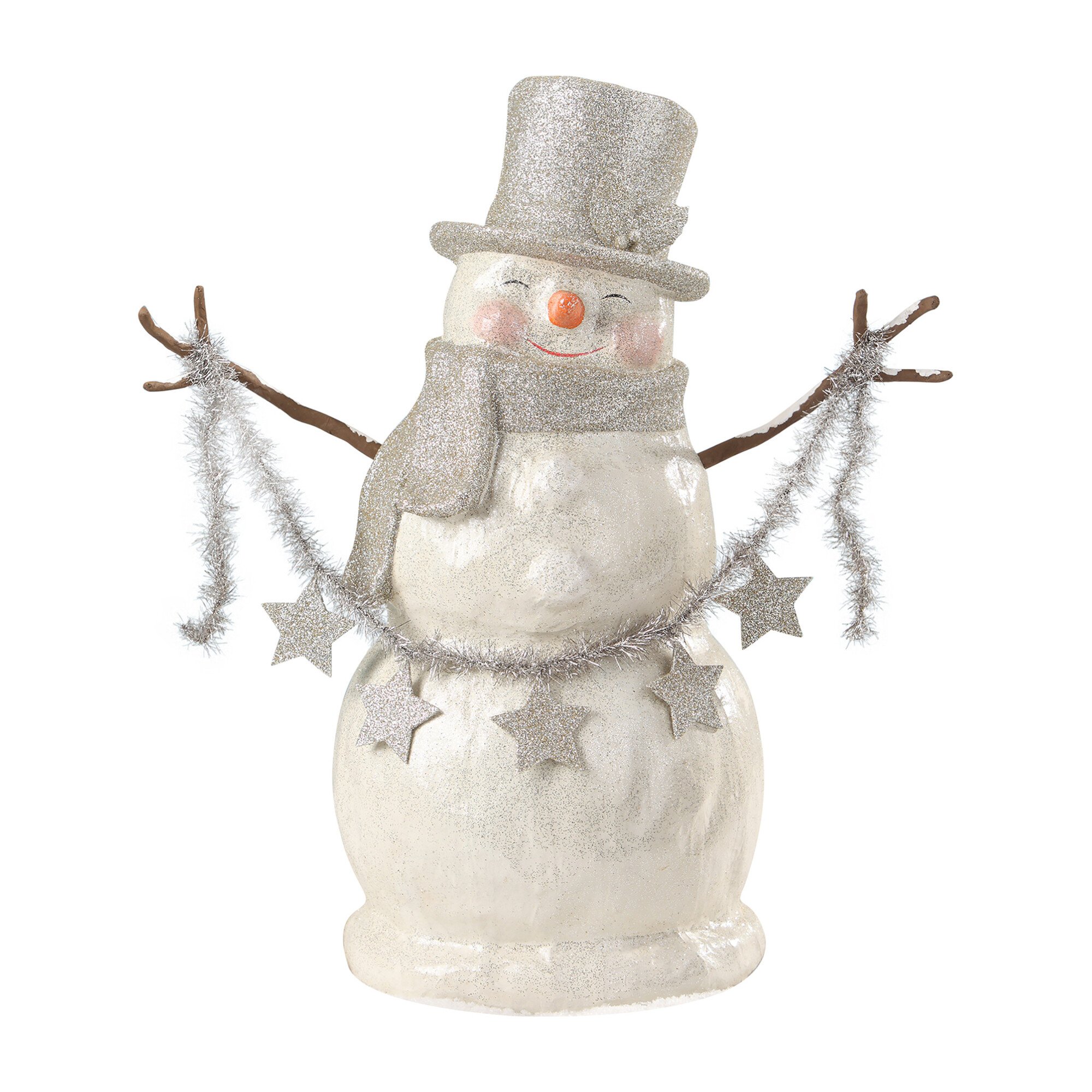 Platinum Smiley Snowman Paper Mache