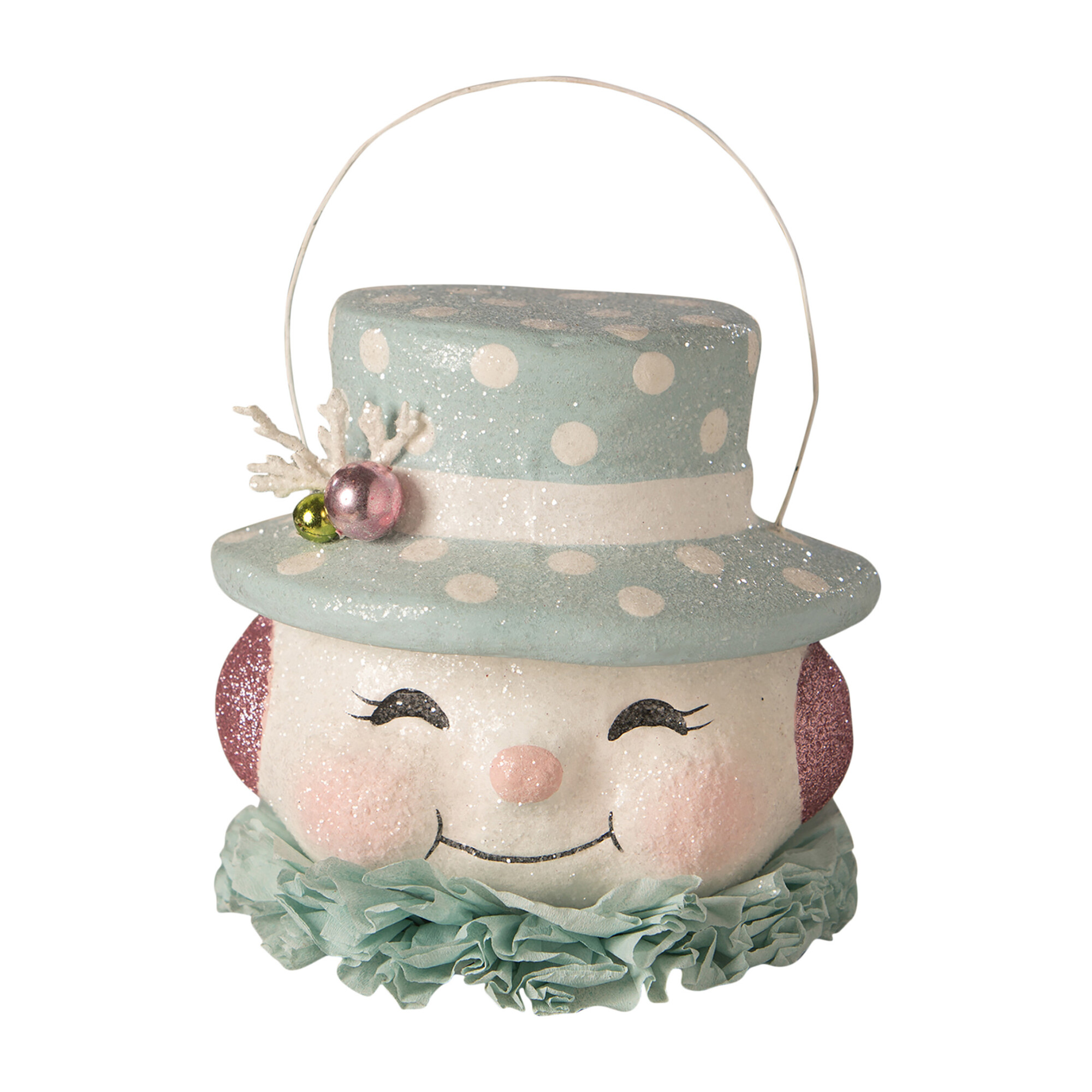 Happy Pastel Snowman Bucket