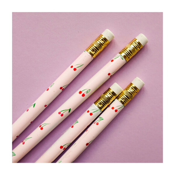 Set of 8 Cherries on Top Pencils