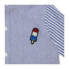 Knit Button Down with Popsicle Patch, Blue Stripe - Shirts - 3