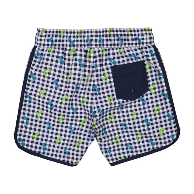 Swim Trunk, Navy Gingham