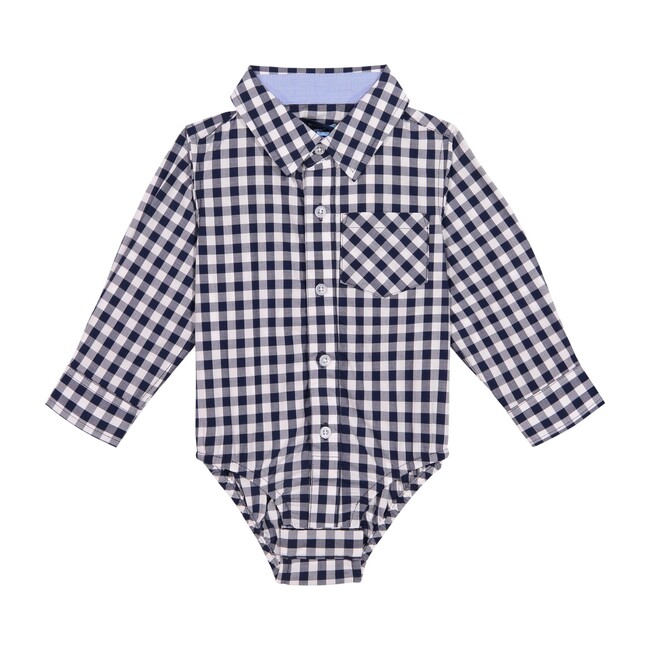 baby boy navy button down shirt
