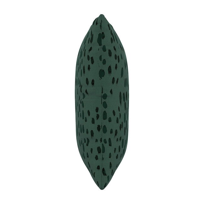 18" Decorative Pillow, Emerald Leopard Linen