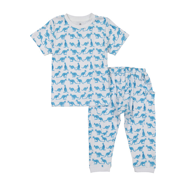 Hunter Play Suit, Turquoise Jumping Joeys - Pajamas - 1