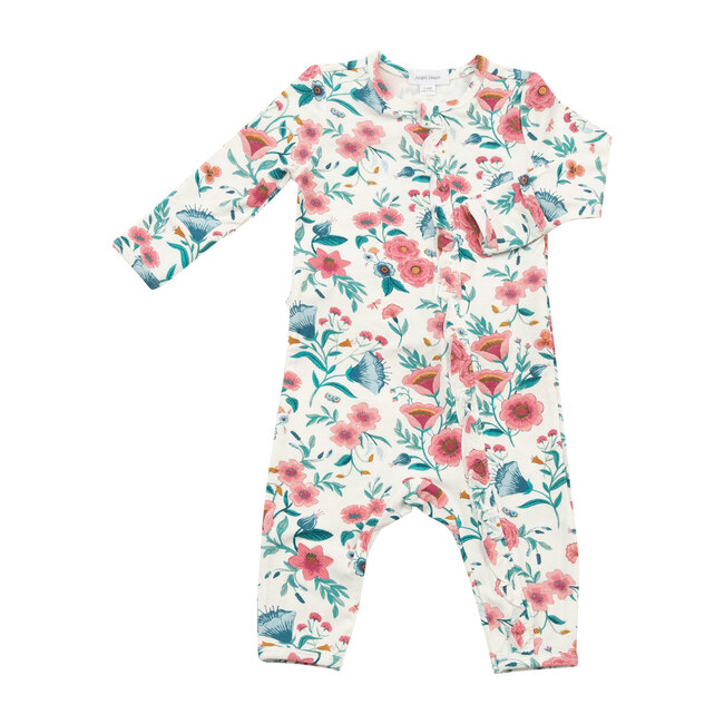 Ruffle Zipper Romper, Vintage Garden - Angel Dear Rompers | Maisonette