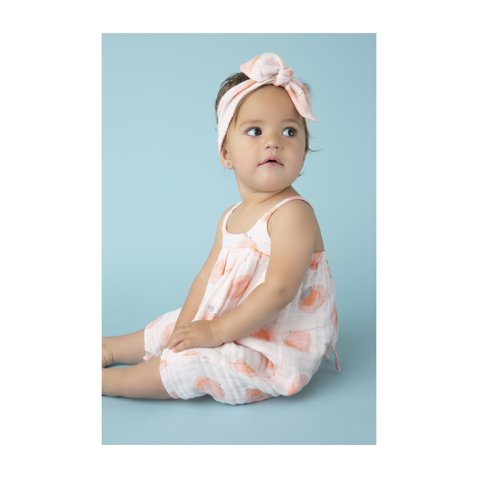 baby girl peach romper
