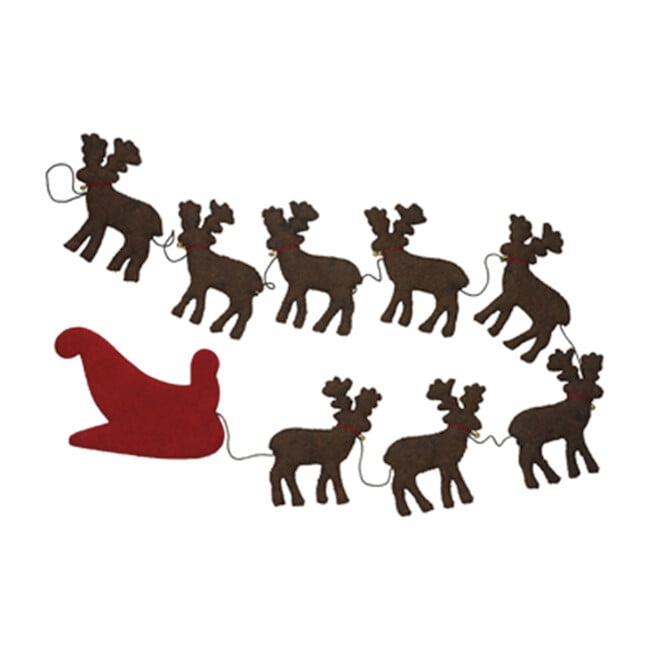 Reindeer Garland, Brown/Red