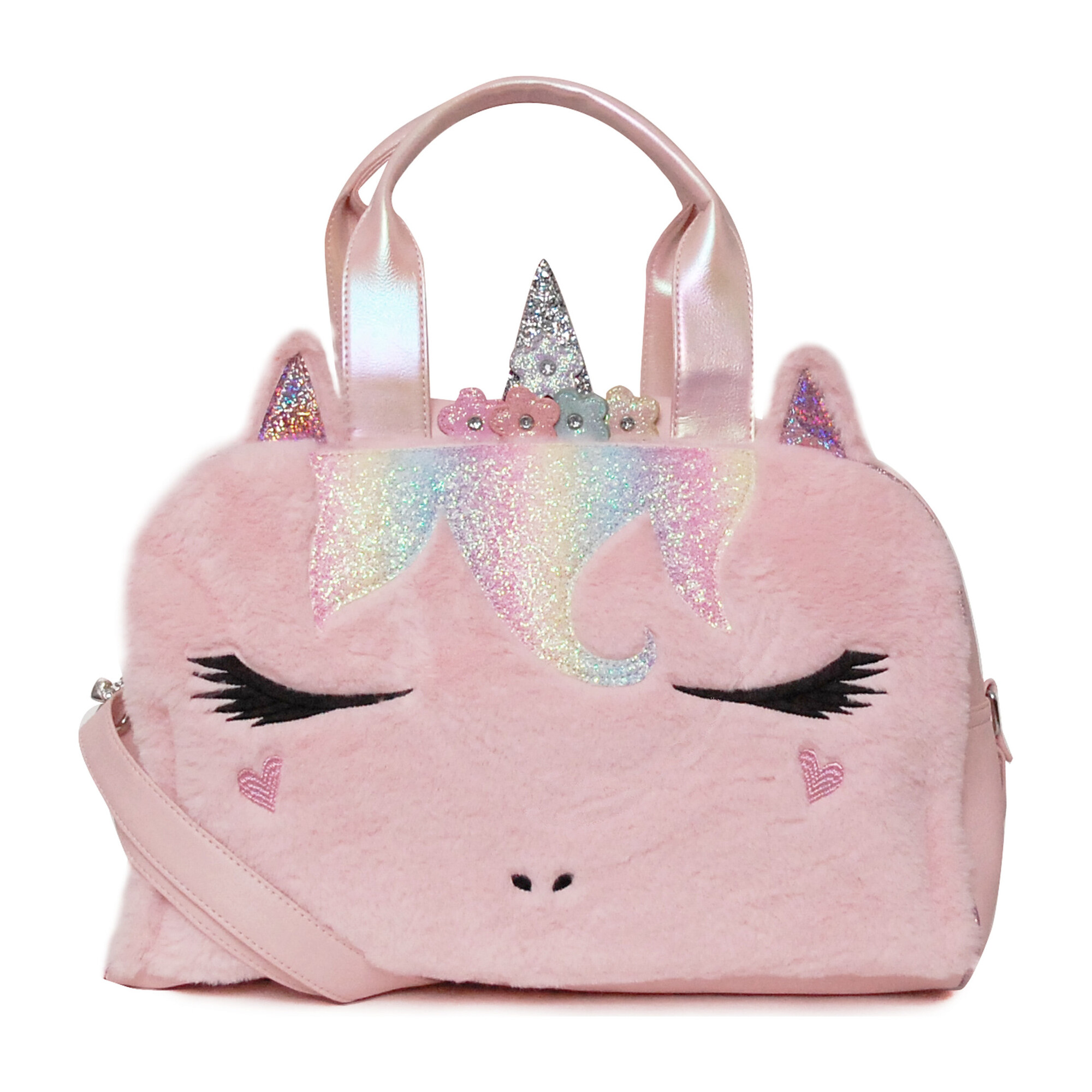 Flower Crown Miss Gwen Plush Unicorn Duffle Bag, Pink - Kids Girl ...