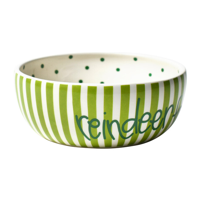 Reindeer Food Bowl, Green Stripe