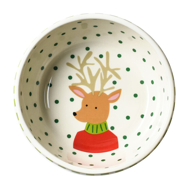 Reindeer Food Bowl, Green Stripe