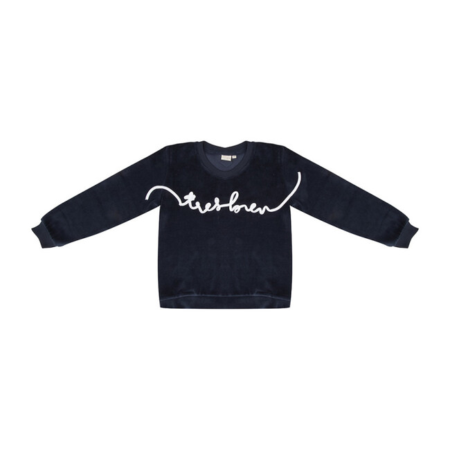 Velour Tres Bien Sweatshirt, Total Eclipse - Sweatshirts - 1
