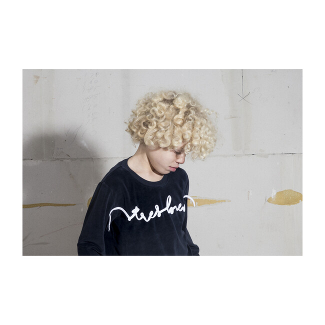 Velour Tres Bien Sweatshirt, Total Eclipse - Sweatshirts - 3
