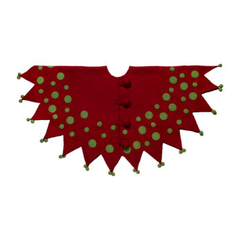 Felt Christmas Tree Skirt, Jester in Red and Green