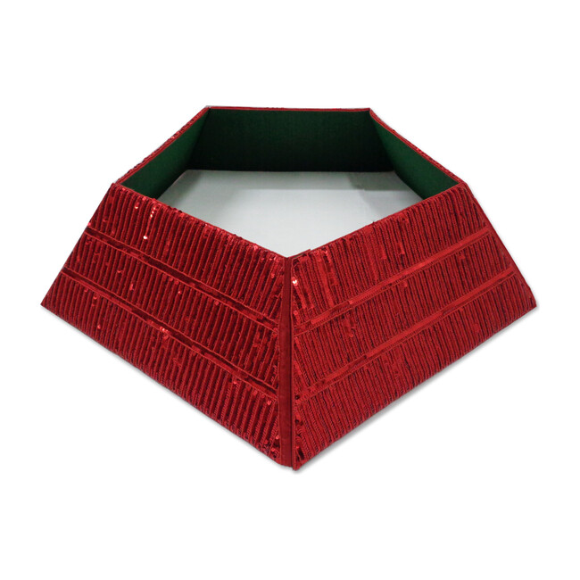 Christmas Tree Collar, Red Sequins Home Seasonal Stockings & Tree