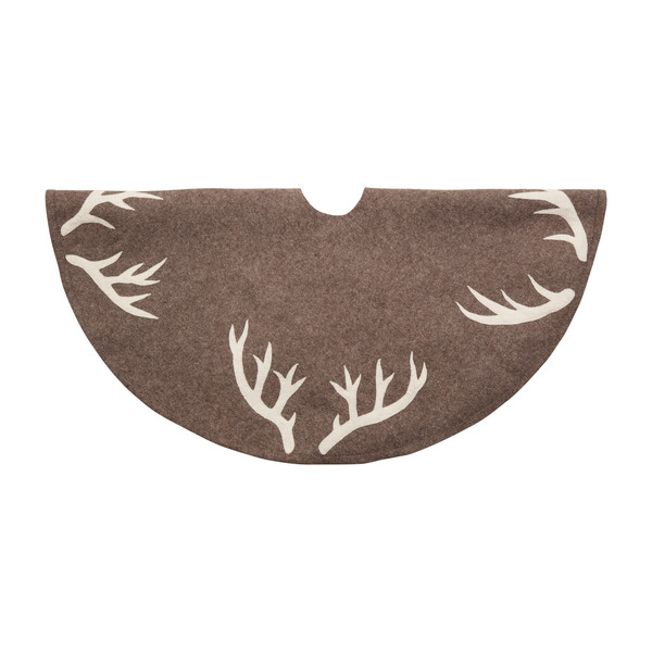 Christmas Tree Skirt, Antlers on Grey