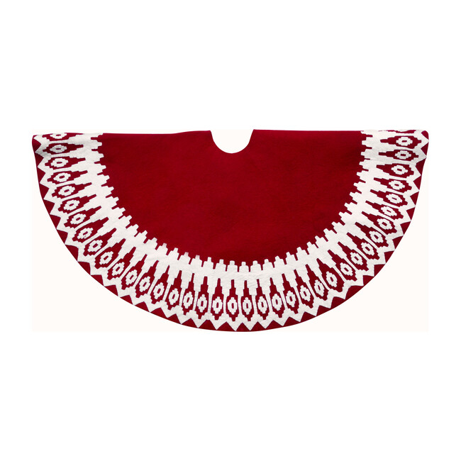 Christmas Tree Skirt, Red Scandinavian Sweater