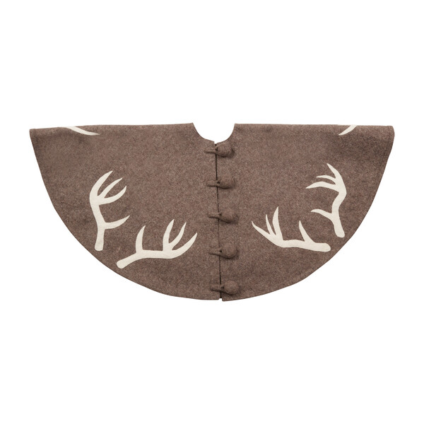 Christmas Tree Skirt, Antlers on Grey