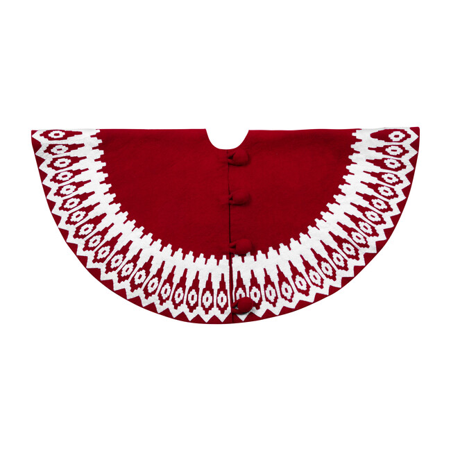 Christmas Tree Skirt, Red Scandinavian Sweater
