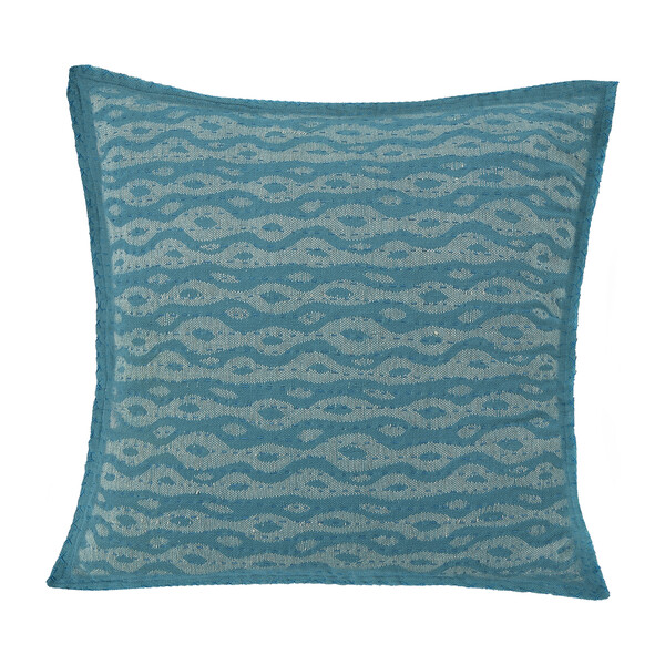 Cotton Square Pillow, Blue Ocean