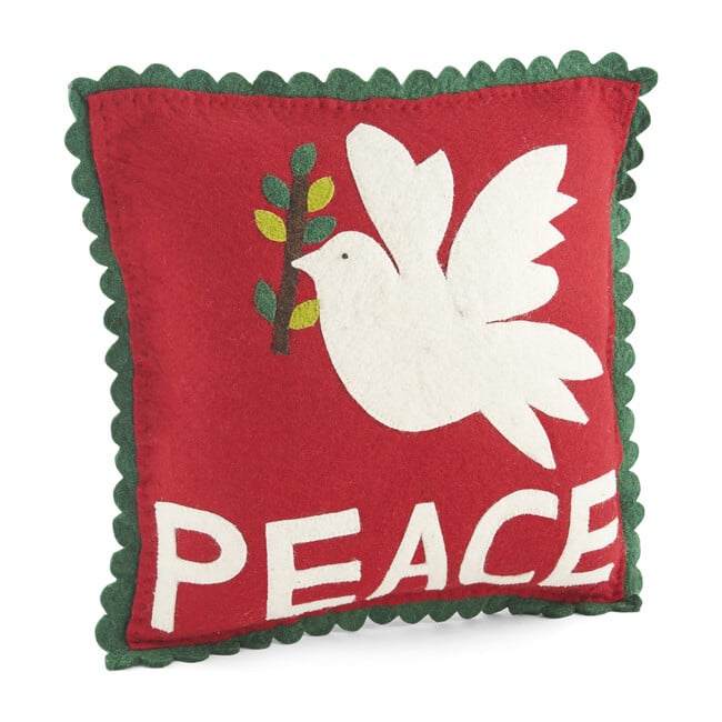 Hand Felted Wool Pillow, Dove of Peace - Accents - 0