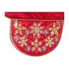 Velvet Mantle Scarf with Hand Beading, Red