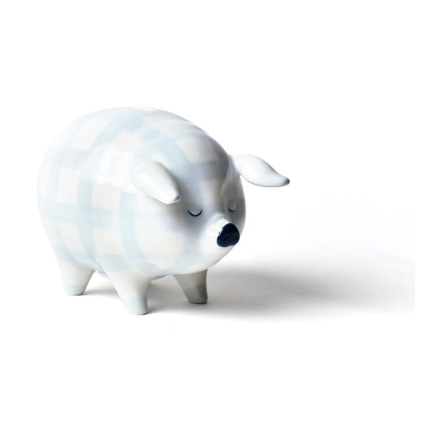 Piggy Bank, Blue Gingham