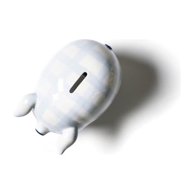Piggy Bank, Blue Gingham