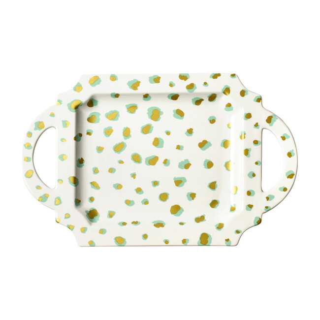 Double Dot Handled Tray, Mint - Accents - 1