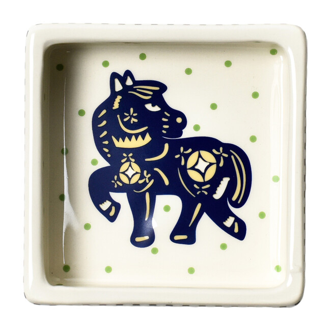 Chinese Zodiac Square Trinket Bowl, Horse