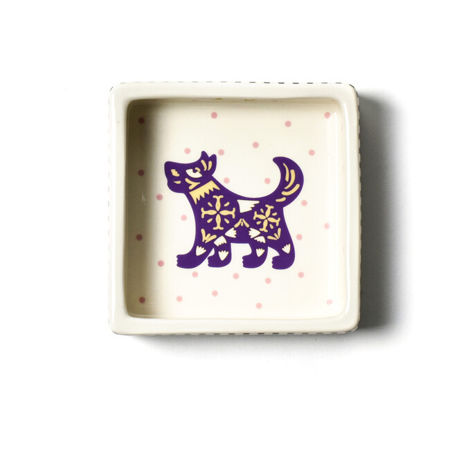 Chinese Zodiac Square Trinket Bowl, Dog - Accents - 1
