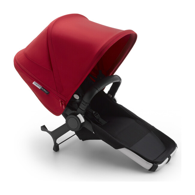 Bugaboo Donkey3 Duo Extension Set Complete, Aluminum Base & Red Canopy - Stroller Accessories - 1