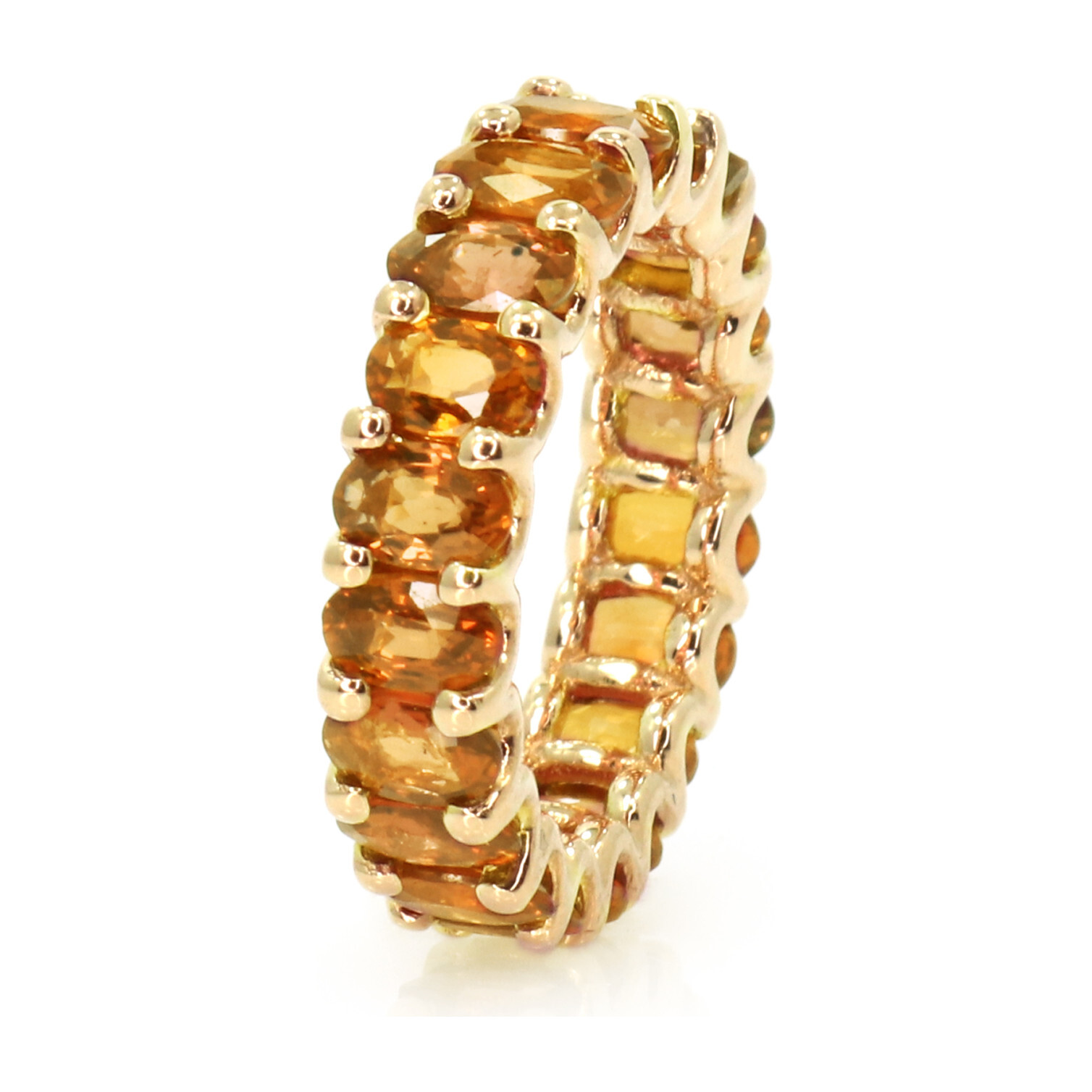 Orange Sapphires Eternity Ring