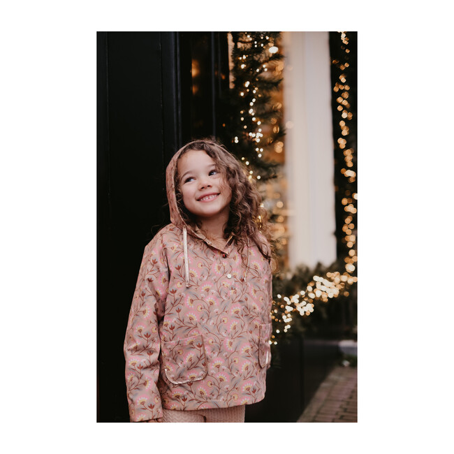 Mara Raincoat, Khaki Folk Flowers - Raincoats - 2