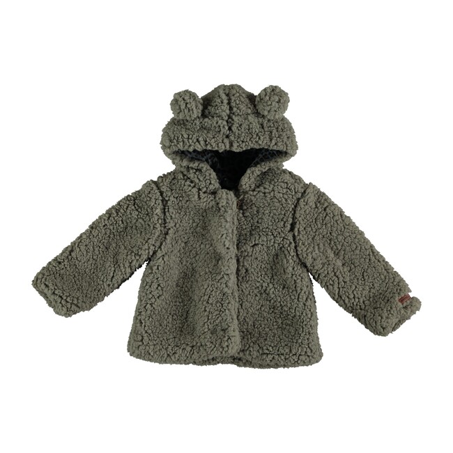 Hood Faux Fur Jacket, Grey