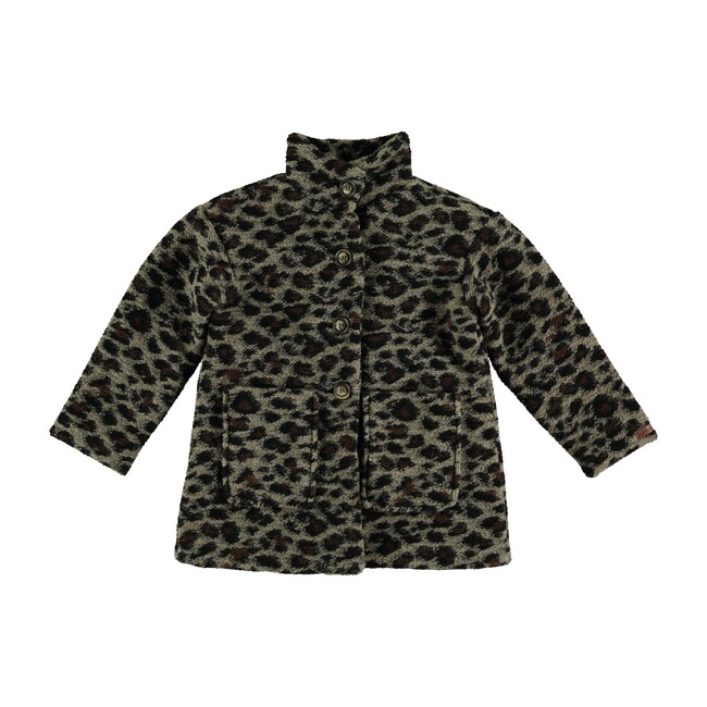Animal Print Coat, Dark Brown
