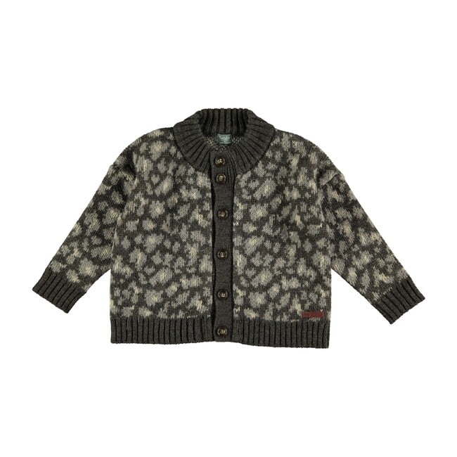 Animal Print Cardigan, Dark Brown
