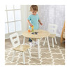 Round Storage Table and 2 Chair Set, Natural/White - Play Tables - 2