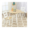 Round Storage Table and 2 Chair Set, Natural/White - Play Tables - 3
