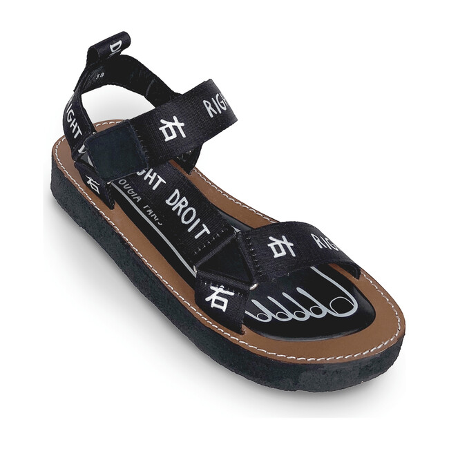 Adult Walkie Talkie Sandal, Black & White