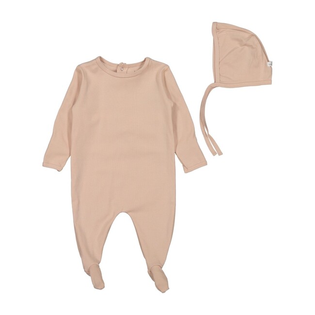 Cotton Romper & Bonnet Bundle, Blush