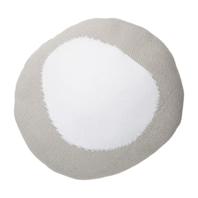 Knitted Bonbon Cushion, Grey/White