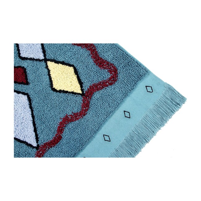 Draa Washable Rug, Blue - Rugs - 3